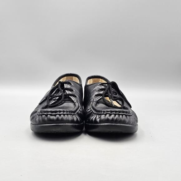 SAS Women's Size 8.5 N Siesta Black Leather Lace Up Oxfords Hand Sewn USA Made - Picture 2 of 8
